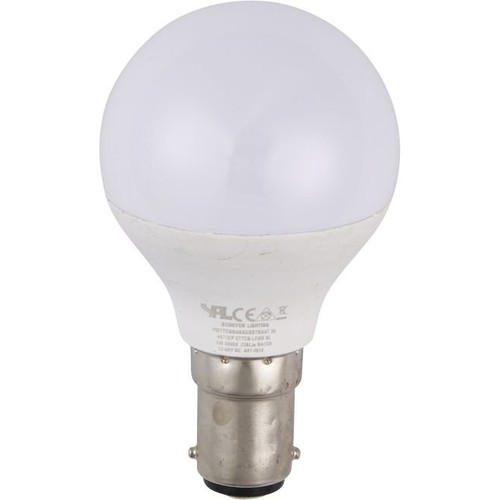 Ampoule LED sphérique BA15d 3W, 12-60V - G45, verre opale, 250lm, blanc chaud