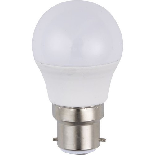 Ampoule LED B22d 3W, 12-60V - G45, verre opale, 3000K