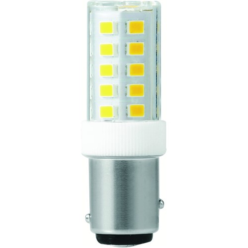BAY15d 3,5W LED rørpære - 5,2cm, 380lm, 3000K, klart glass