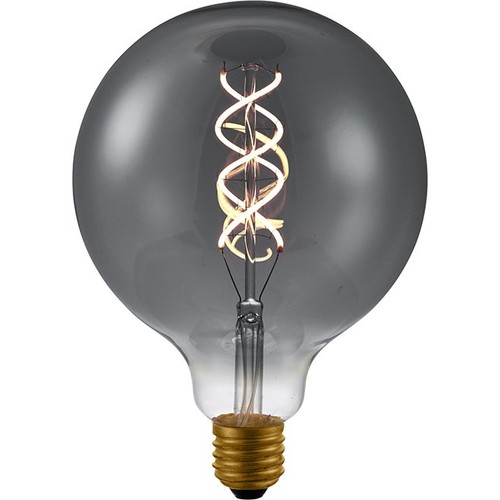Ampoule LED E27 5W dimmable - G125, filament Double Helix, verre fumé, 2200K