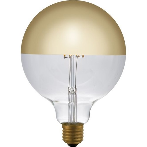 E27 4W dimbare LED kogellamp - G125, Globe Top Mirror, goud, 2500K, filament