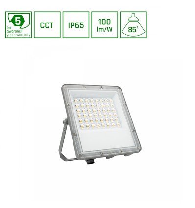 50W NOCTIS MAX CCT breedstraler - IP65, 3 lichtkleuren, grijs, buiten