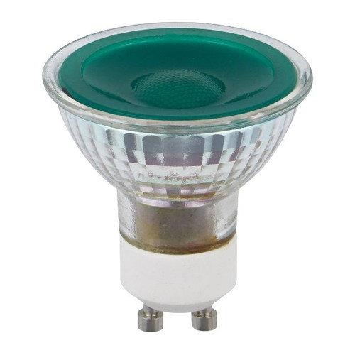 Ampoule LED GU10 5W - Verte, 38°, verre, 90lm