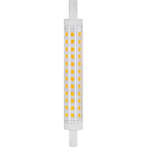 R7S 118mm / 9W LED-lampa - 830lm, 3000K, klart glas, keramik