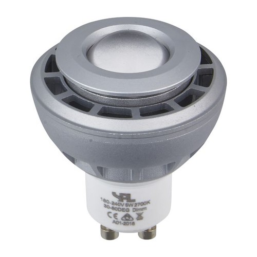 GU10 5,5W DimToWarm LED lamp - 2000-2800K, 30-80°, zilver, dimbaar