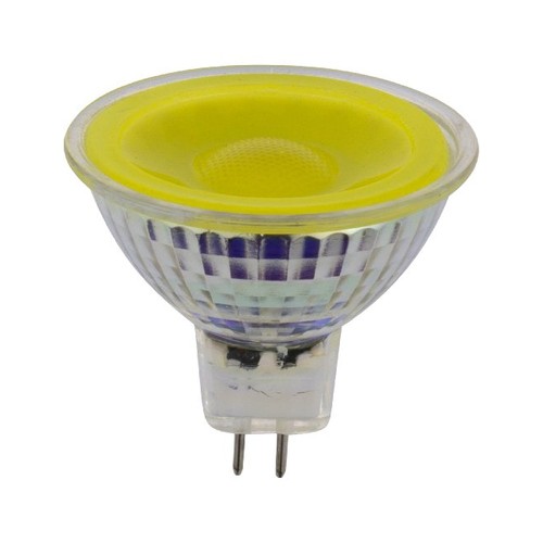 Ampoule LED GU5.3 5W, 12V - MR16, 38°, jaune, verre