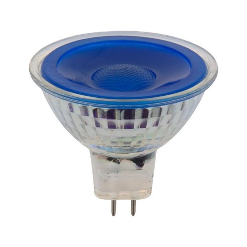 GU5.3 5W LED-lampa, 12V - MR16, Blå, 38 grader, glas