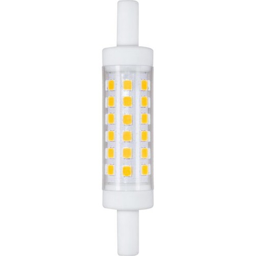 R7S 78mm / 5W LED lamp - 490lm, 3000K, helder glas, keramiek