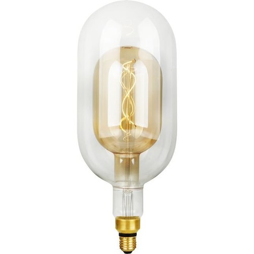 E27 4,9W dimbar LED-lampa - Filament Flex Double Tube, 38,5cm, 470lm, 2200K, Guldglas