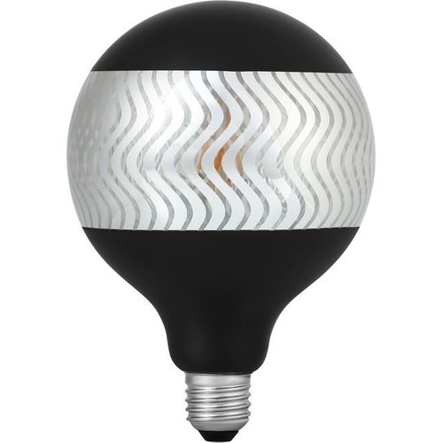 E27 4W dimbar LED-globelampa - G125, Laser Ripple, Black Silver, 2500K