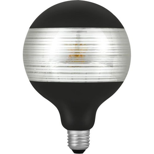 E27 4W dimbar LED globepære - G125, Laser Line, sort/sølv, 2500K, 120lm