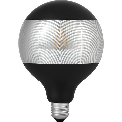 Ampoule LED E27 4W dimmable - G125, Laser Leaf, noir/argent, 120lm, 2500K