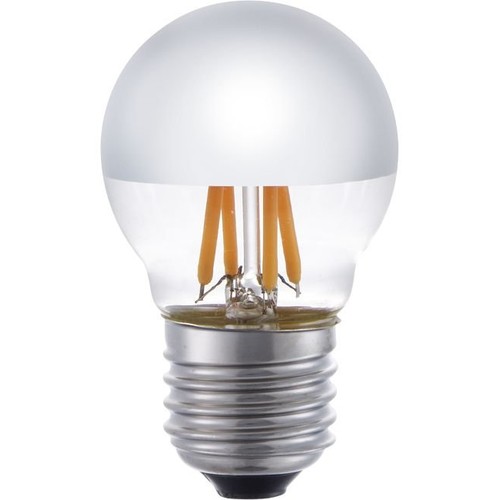 Ampoule LED E27 4W dimmable - G45, Filament, Calotte argentée, 2500K, Argent