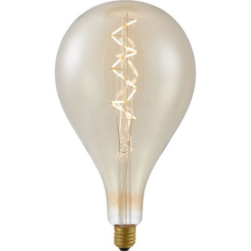 E27 6W dimbare XXL Filament LED-lamp - A165, spiraal, 2200K, goud glas