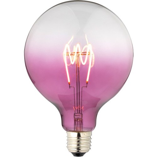 E27 4W dimbare LED filament lamp - G125, Flex Globe, paars glas, 140lm