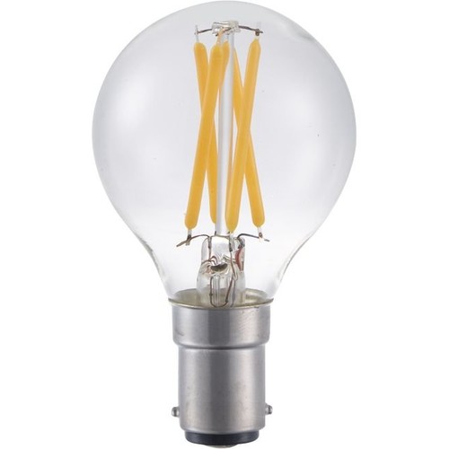 BA15d 4W dimbare LED kogellamp - G45, filament, helder glas, 2700K