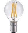 Ampoule LED sphérique BA15d 4W dimmable - G45, filament, verre clair, 2700K
