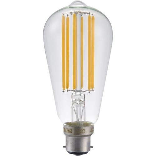 B22d 6,5W dimbare LED-lamp - ST58 Rustika, filament, helder glas, 2700K