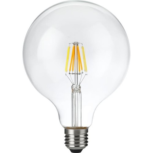 E27 6W dimbare LED filament lamp - G125, DimToWarm, 2000K-4500K, 660lm, helder glas