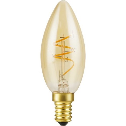 Ampoule LED E14 2,9W Slim Flex dimmable - C35, 250lm, 2200K, verre doré, filament