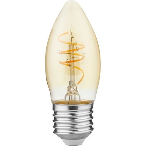 E27 4,2W dimbar Slim Flex LED-kronlampa - C35, 470lm, guldglas, 2200K