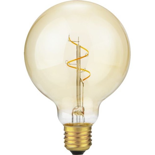 E27 2,9W dimbar LED-pære - G95 Globe, Slim Flex Filament, 2200K, Gold, 250lm