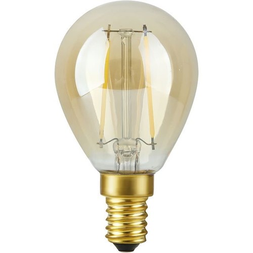 Ampoule LED E14 2,9W dimmable - G45, filament, 2200K, verre doré, 250lm