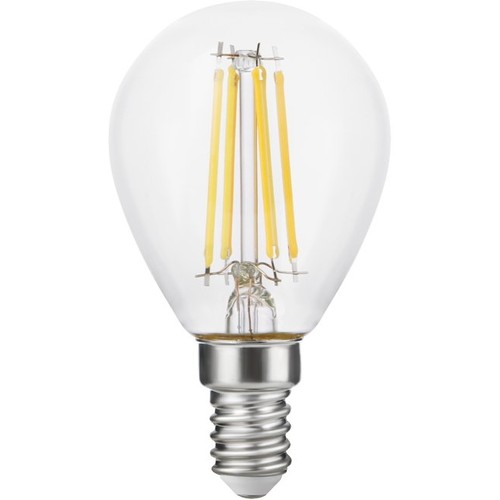 Ampoule LED E14 4,7W dimmable - G45, filament, 470lm, 2500K, verre clair