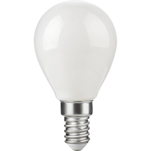 Ampoule LED E14 4,7W dimmable - G45, filament, verre opale, 2500K, 470lm