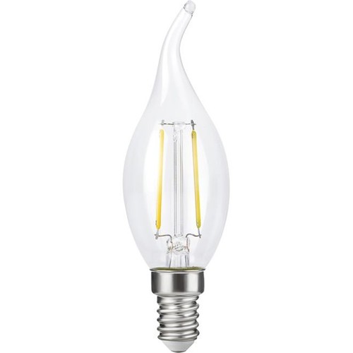 Ampoule LED flamme coup de vent E14 2,5W dimmable - C35, filament, clair, 2700K