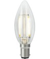 BA15d 2,5W LED kronepære dimbar - C35, filament, 250lm, 2500K, klart glass