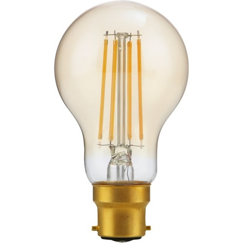 BA22d 4,7W dimbare LED lamp - A60, filament, 2200K, goud glas, 470lm