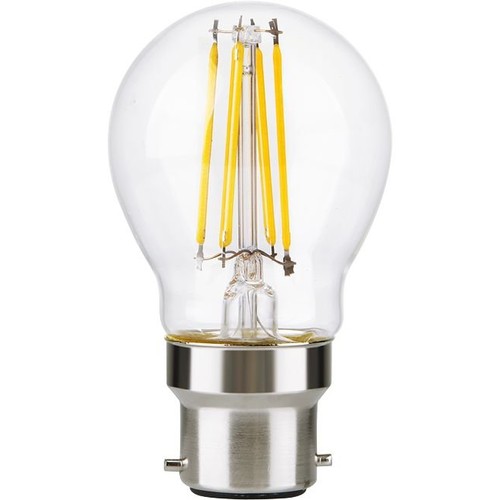 B22d 4,7W dimbare LED kogellamp - G45, filament, helder glas, 2700K
