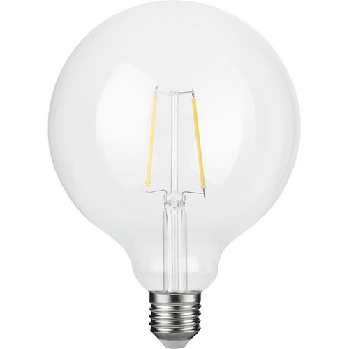 E27 2,5W dimbare LED filament lamp - G125 Globe, 250lm, 2500K, helder glas