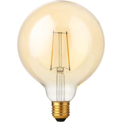 E27 2,9W dimbare LED filament lamp - G125, 250lm, 2200K, Gold finish