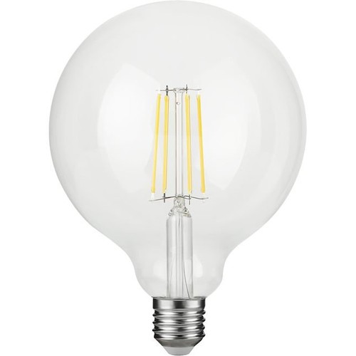 E27 4,7W dimbare LED filament lamp - G125, 470lm, 2500K, helder glas