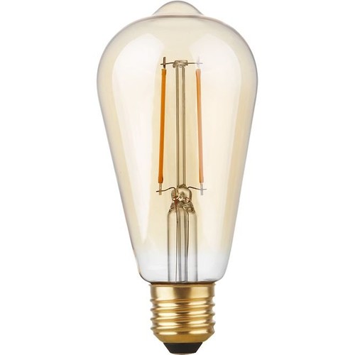 Ampoule LED E27 2,9W Rustika dimmable - ST64, filament, 2200K, verre doré, 250lm