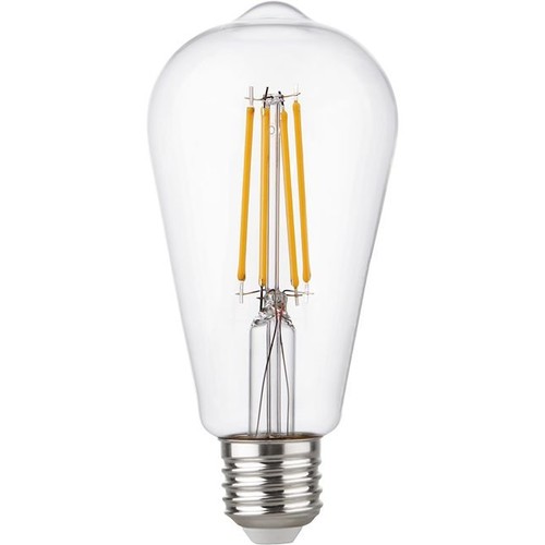 E27 4,7W dimbar LED Rustika-lampa - ST64, filament, 2500K, klart glas