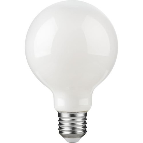 E27 2,5W dæmpbar LED filament pære - G80 Globe, opal glas, 2500K, 250lm