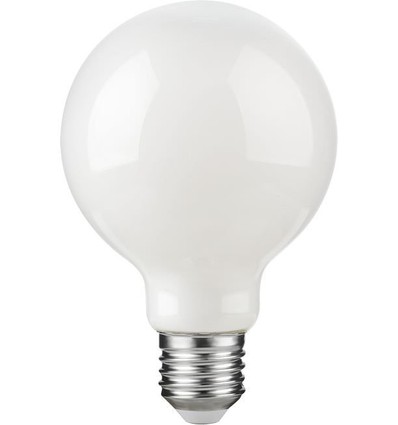 E27 2,5W dimbare LED filament lamp - G80 Globe, opaal glas, 2500K, 250lm
