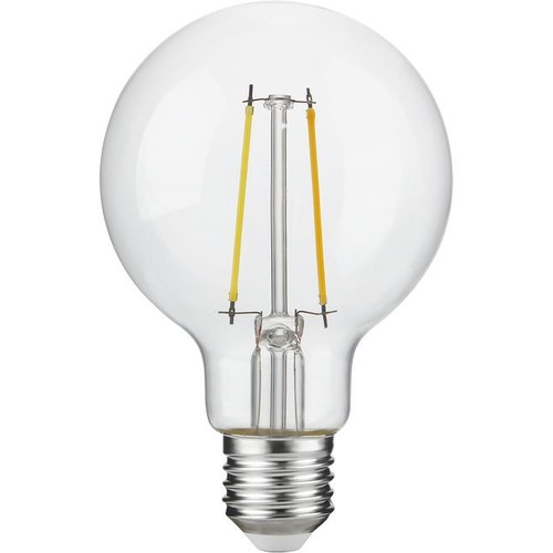 E27 2,5W dimbar LED filamentlampa - G80, 250lm, 2500K, klart glas