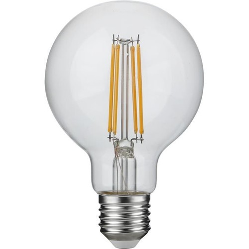 E27 4,7W dimbare LED globe lamp - G80, filament, 2500K, 470lm, helder glas