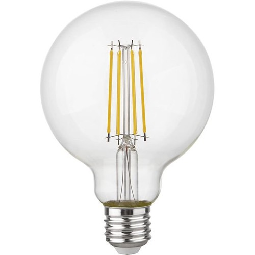 E27 4,7W dimbare LED globe lamp - G95, filament, 2500K, 470lm, helder glas