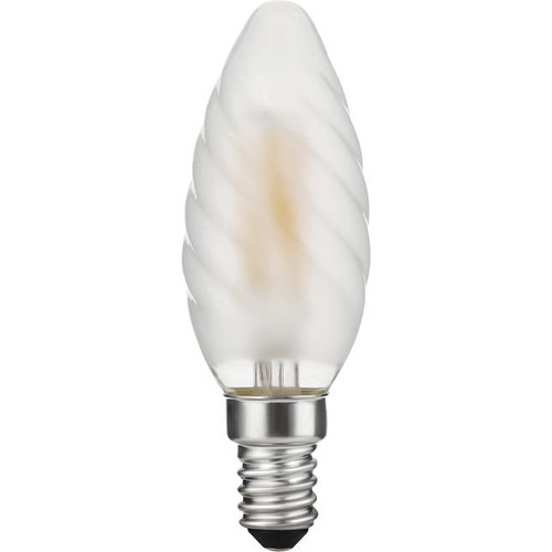 E14 4W dimbare LED kaarslamp - Twisted, 320lm, 2500K, mat glas, gedraaid filament