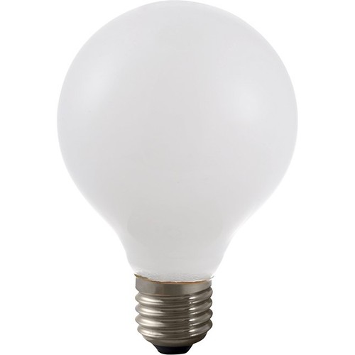 Ampoule LED globe E27 4W dimmable - G80, verre opale, 2500K, filament