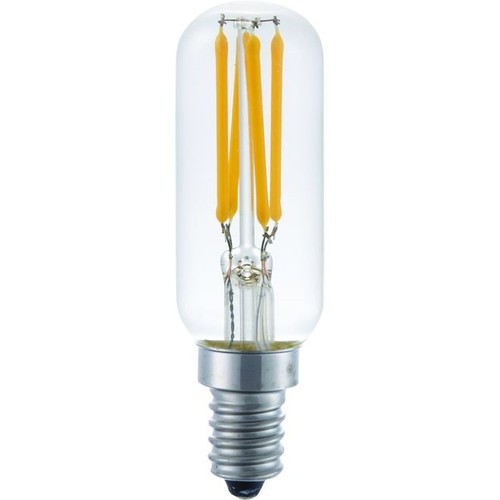 E12 3W dimbar LED-rörlampa, 120V - 9,5cm, filament, klart glas, 2700K