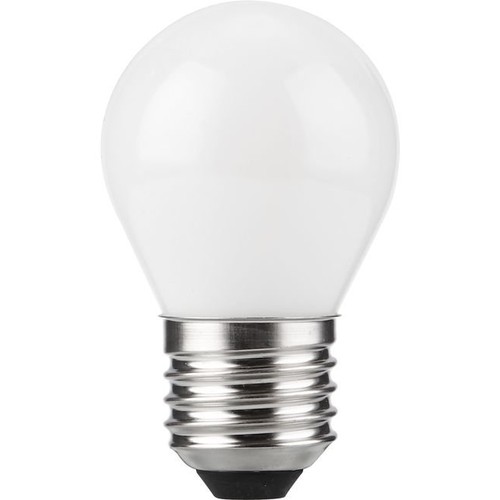 E27 4W dimbar LED kronepære - G45, filament, opalt glass, 2500K