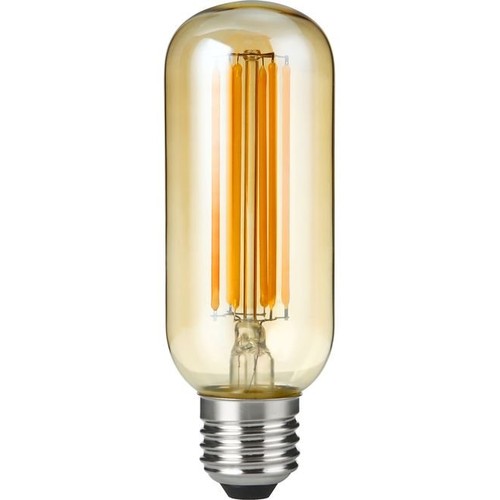 E27 6,5W dimbare LED buislamp - 13cm, filament, 2200K, goud glas