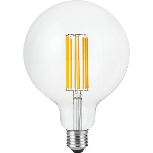 Ampoule LED globe E27 7W dimmable - G125, filament, 2200K, 600lm, verre clair