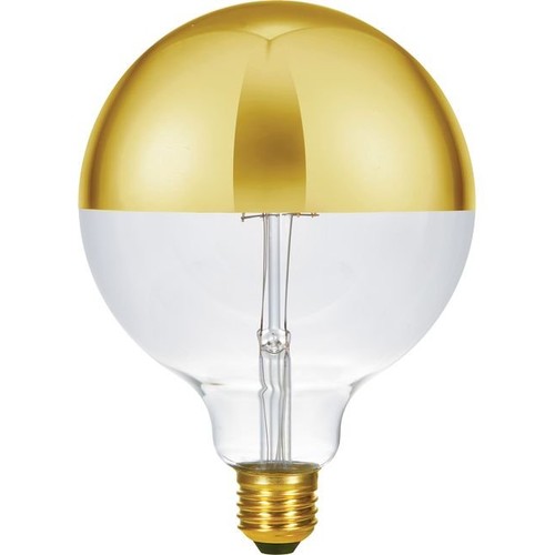 Ampoule LED E27 6,5W dimmable - G125, calotte dorée, filament, 2500K